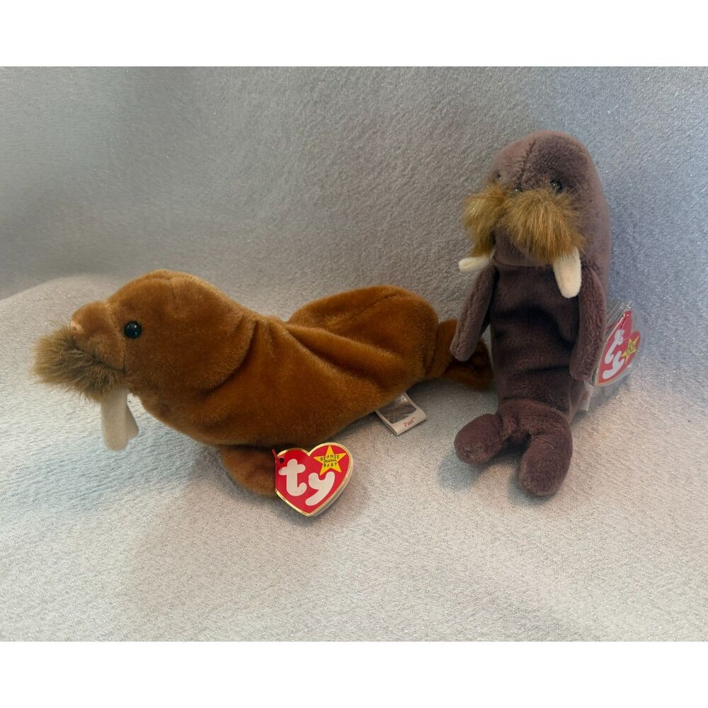 Lot of Jolly the walrus and Paul the walrus TY Beanie Babies